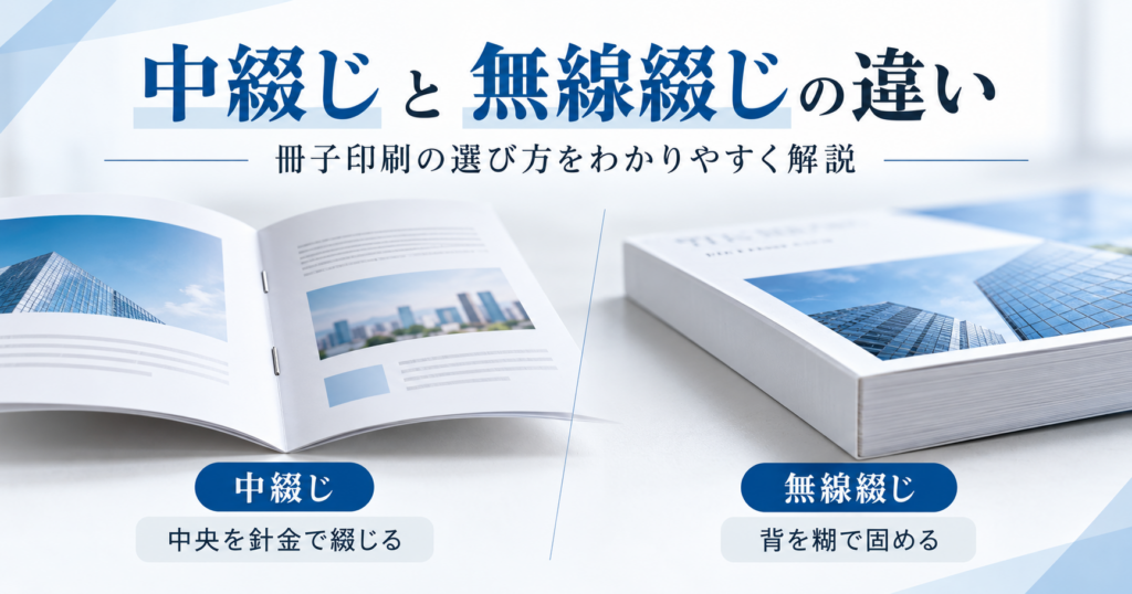 中綴じと無線綴じの違いのアイキャッチ画像