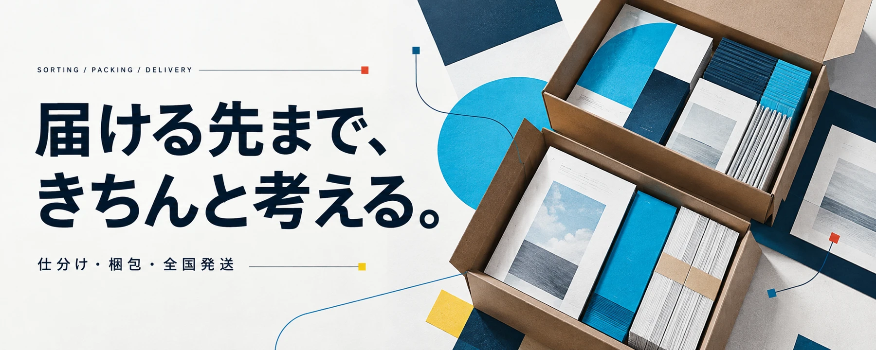 印刷物の仕分け・梱包・全国発送